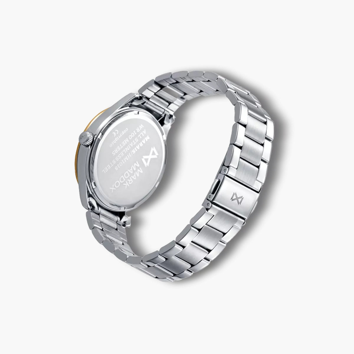 Reloj Mark Maddox Marais HM1018-63 acero esfera verde y dorada
