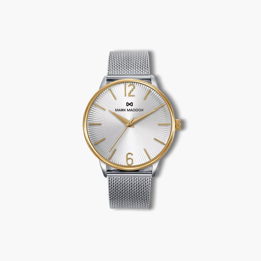 Reloj Mark Maddox HM1025-85 acero esfera blanca y dorada