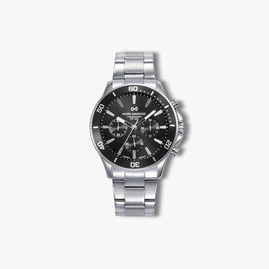 Reloj Mark Maddox Mission HM1027-57 acero esfera negra