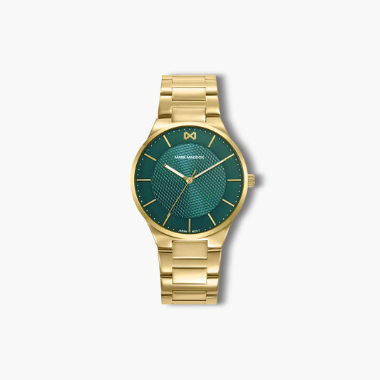Reloj Mark Maddox Greenwich HM1028-67 acero dorado esfera verde