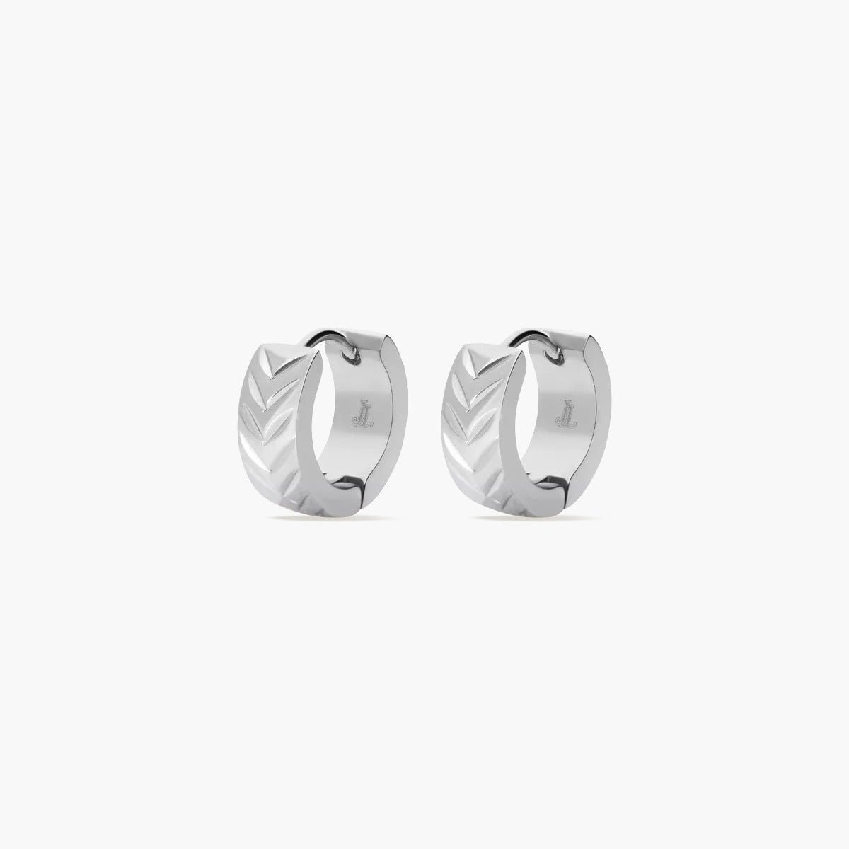 Pendientes de aro dibujo espiga de acero 13 mm