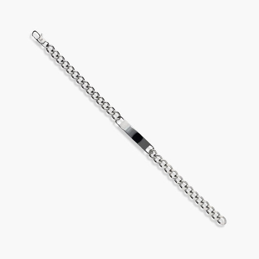 Pulsera esclava de acero barbada con chapa lisa 21 cm