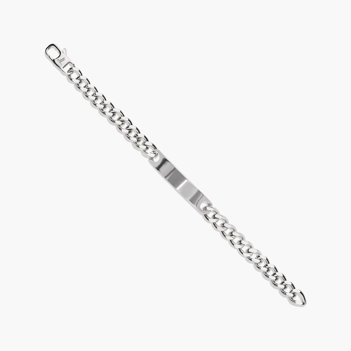Pulsera esclava de acero barbada con chapa lisa 21 cm