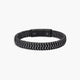 Pulsera de acero combinada con nylon negro 19-21 cm