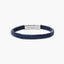 Pulsera de cuero trenzado azul 19-21 cm