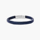 Pulsera de cuero trenzado azul 19-21 cm