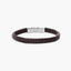 Pulsera de cuero trenzado negro 19-21 cm