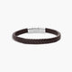 Pulsera de cuero trenzado negro 19-21 cm