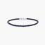 Pulsera de cuero trenzado azul marino 21 cm
