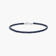 Pulsera de cuero trenzado azul marino 21 cm