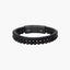 Pulsera de acero combinada con doble cuero bolitas 18-19 cm