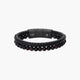 Pulsera de acero combinada con doble cuero bolitas 18-19 cm