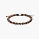Pulsera de acero bolitas ojo de tigre 19-28 cm