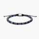 Pulsera de acero con bolitas lapislázuli y ágata negra 19-28 cm