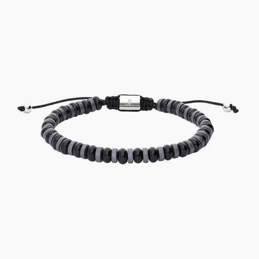 Pulsera de cuentas ágata negra 19-28 cm