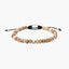 Pulsera de cuentas con piedras marrón y beige 19-28 cm