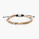 Pulsera de cuentas con piedras marrón y beige 19-28 cm