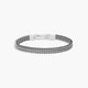 Pulsera de acero trenzado combinada con nylon negro 20-22 cm