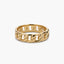 Anillo de acero dorado barbado