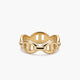 Anillo de acero dorado ancla