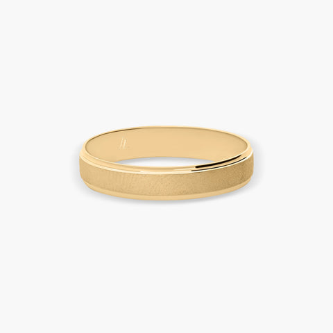 Alianza de oro 18K 4 mm centro mate