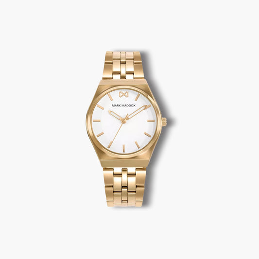 Reloj Mark Maddox Marais MM0141-07 acero dorado esfera blanca