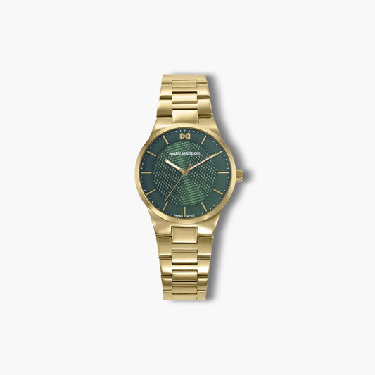 Reloj Mark Maddox Greenwich MM1031-67 acero dorado esfera verde