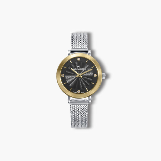 Reloj Mark Maddox Alfama MM1034-57 acero esfera negra y dorada