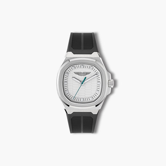 Reloj Aston Martin Icon MTIG1F502 negro y marrón esfera blanca