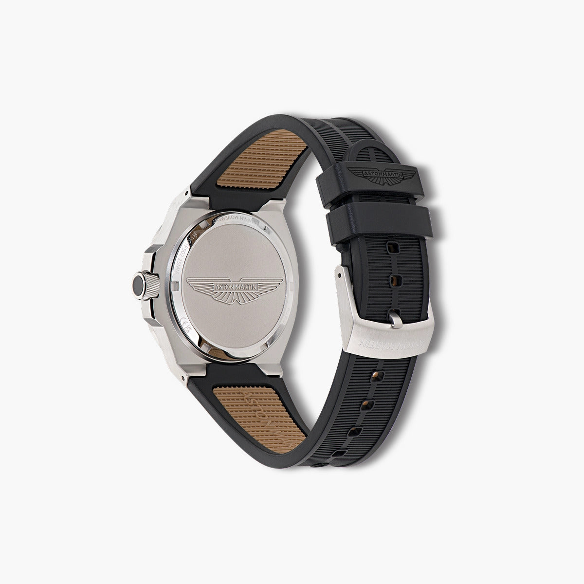 Reloj Aston Martin Icon MTIG1F502 negro y marrón esfera blanca