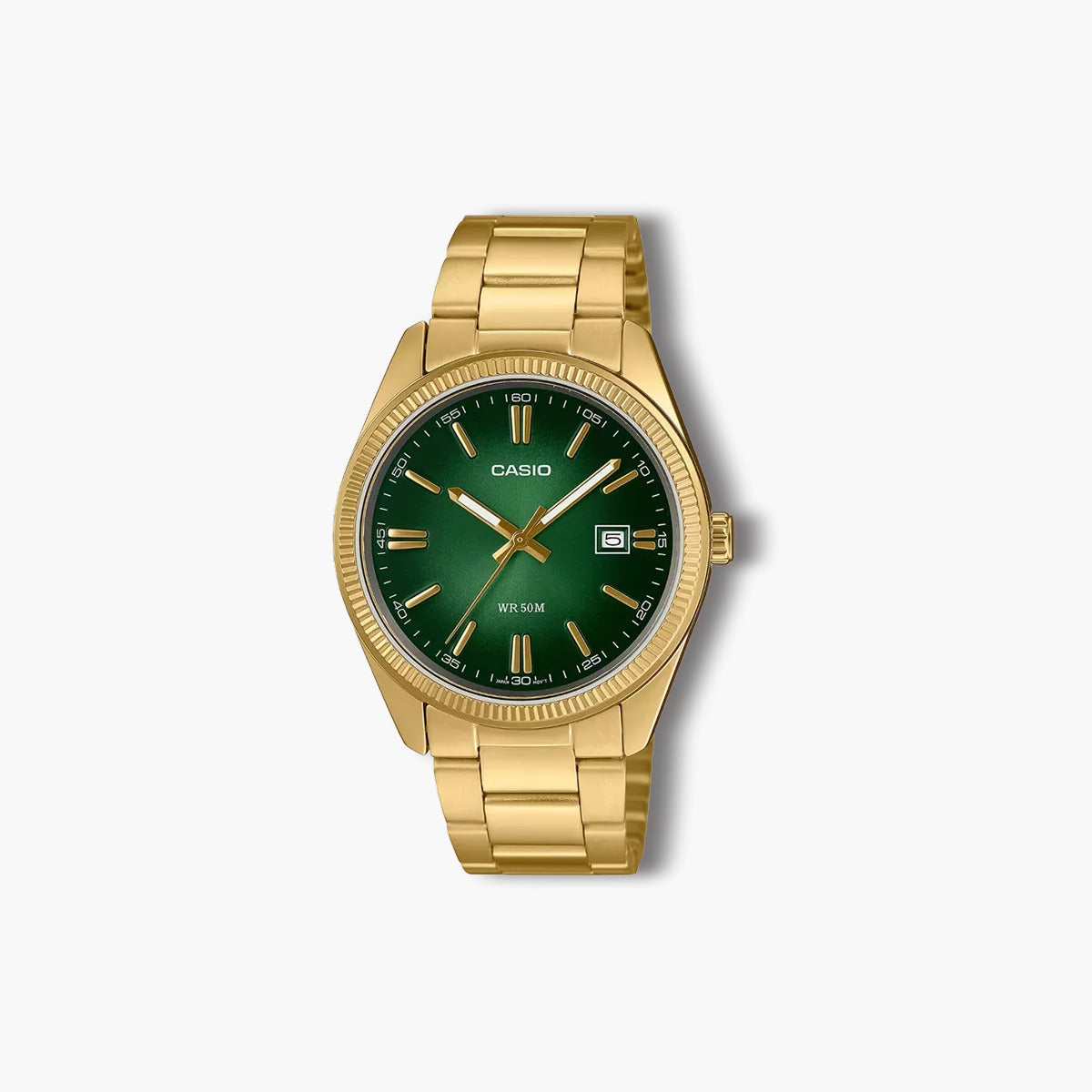 Reloj Casio Collection MTP-1302PGC-3AVEF analógico acero dorado esfera verde