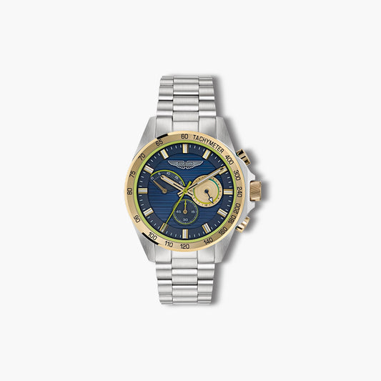 Reloj Aston Martin Icon MTRH1F505 acero esfera azul y dorada