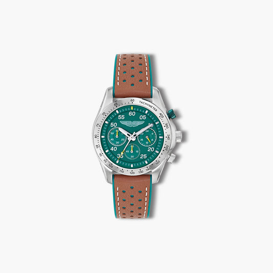 Reloj Aston Martin Thrill MTRS1F501 piel marrón y verde esfera verde