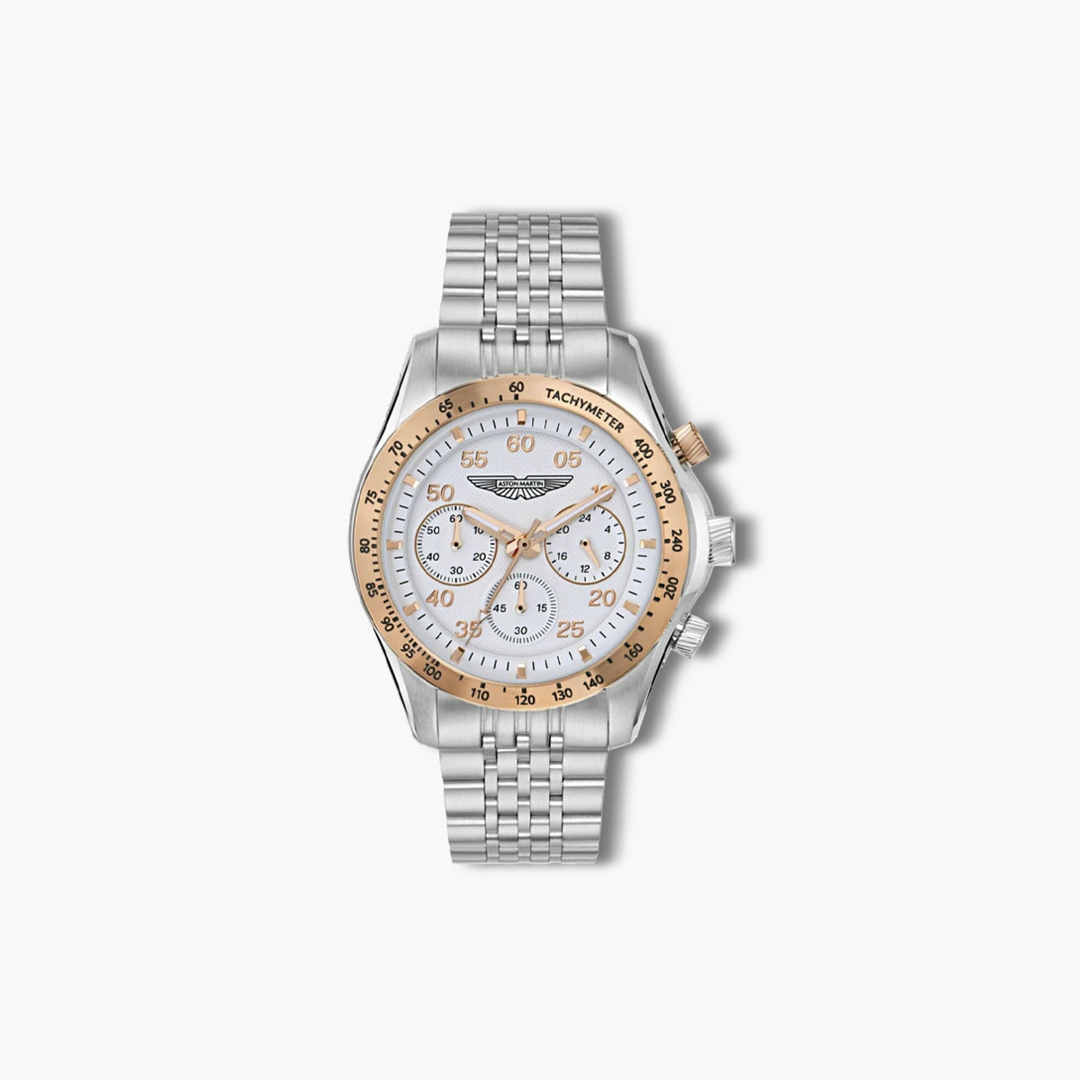 Reloj Aston Martin Thrill MTRS1F504 acero esfera blanca y dorada
