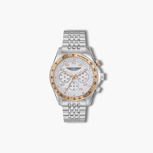 Reloj Aston Martin Thrill MTRS1F504 acero esfera blanca y dorada