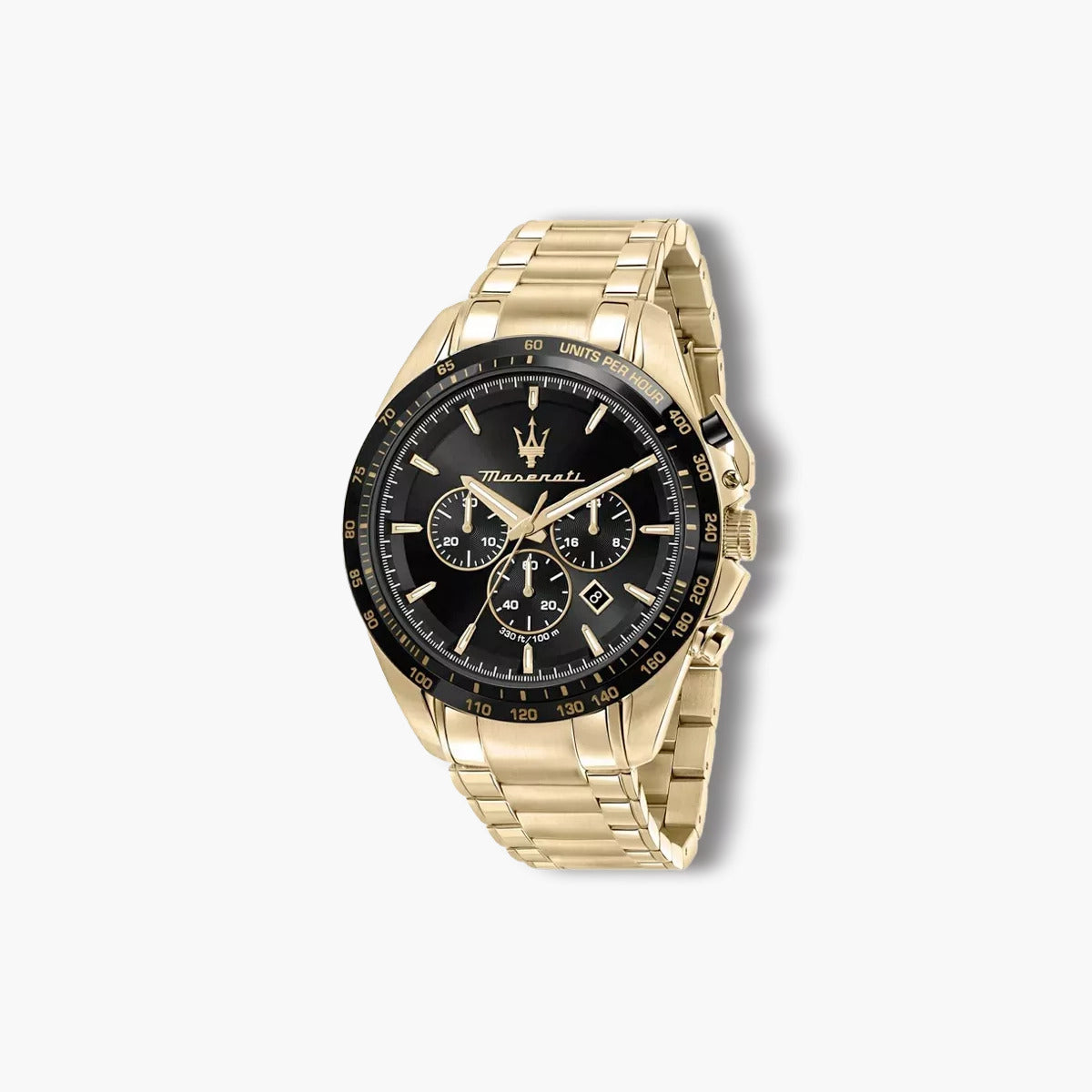 Reloj Maserati Traguardo R8873612041 acero dorado esfera negra