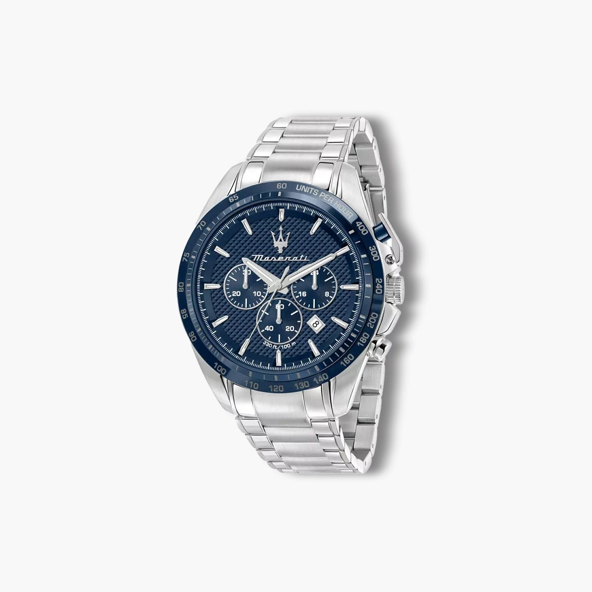 Reloj Maserati Traguardo R8873612043 cronógrafo acero esfera azul