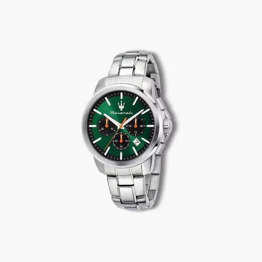 Reloj Maserati Successo R8873621043 cronógrafo acero esfera verde