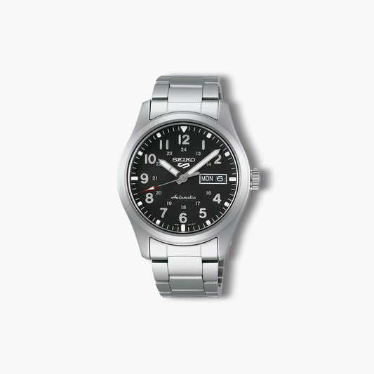 Reloj Seiko 5 Sports SRPG27K1 automático acero esfera negra