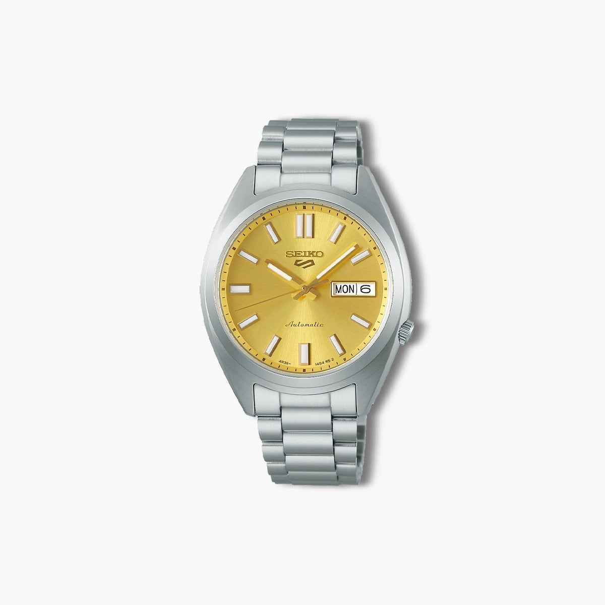 Reloj Seiko 5 Sports SRPL59K1 automático acero esfera dorada