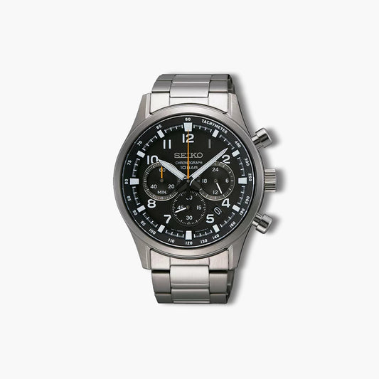 Reloj Seiko SSB447P1 cronógrafo acero esfera negra