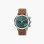 Reloj Timex Marlin TW2W10100A cronógrafo piel marrón esfera verde