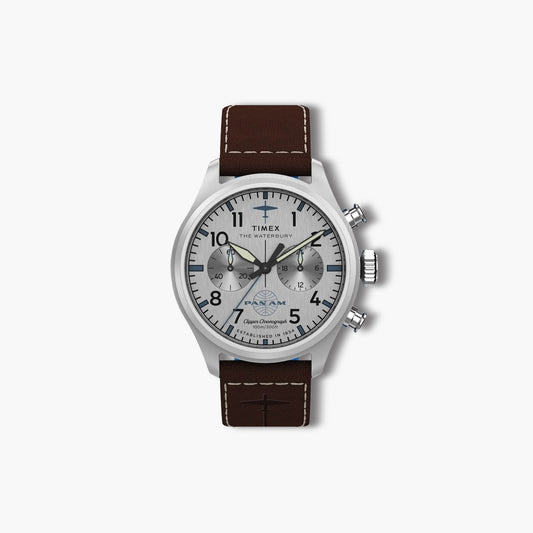 Reloj Timex Waterbury TW2Y38700 piel marrón esfera plateada
