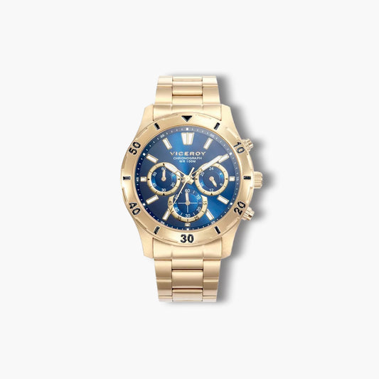 Reloj Viceroy Heat 401135-36 cronógrafo dorado y azul