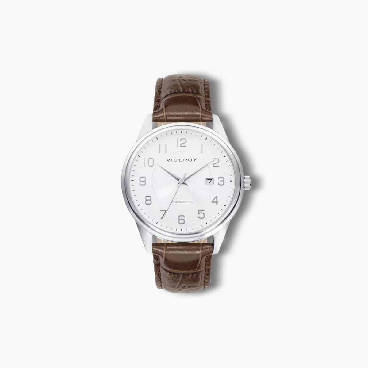 Reloj Viceroy Clásicos 401207-05 piel marrón esfera blanca