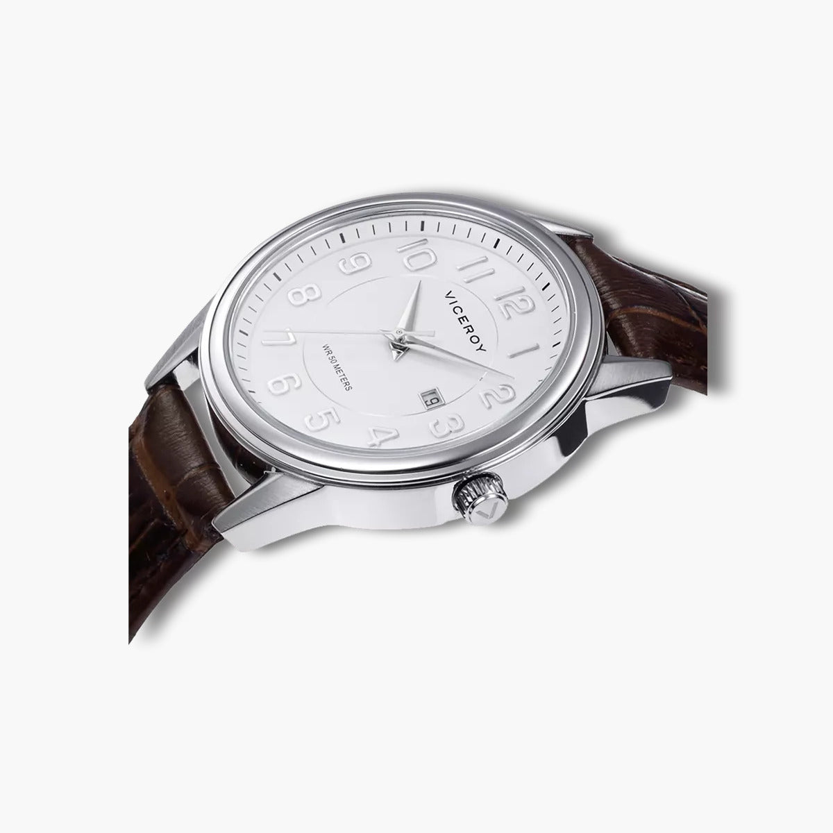 Reloj Viceroy Clásicos 401207-05 piel marrón esfera blanca