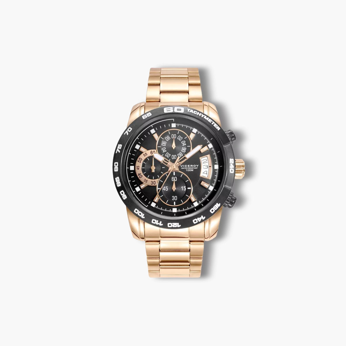 Reloj Viceroy Heat 40421-97 cronógrafo dorado esfera negra