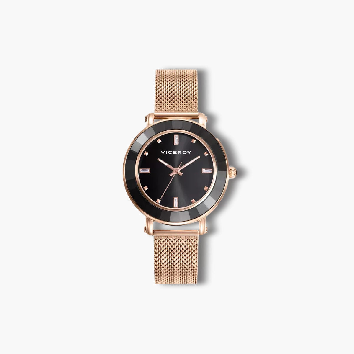 Reloj Viceroy Chic 41128-57 acero rosa esfera negra