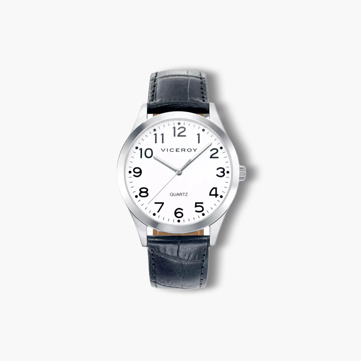 Reloj Viceroy Clásicos 42233-04 piel negra esfera blanca