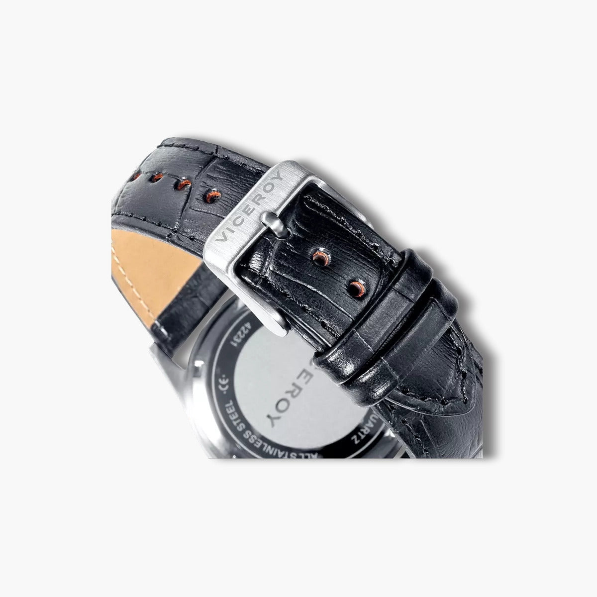Reloj Viceroy Clásicos 42233-04 piel negra esfera blanca